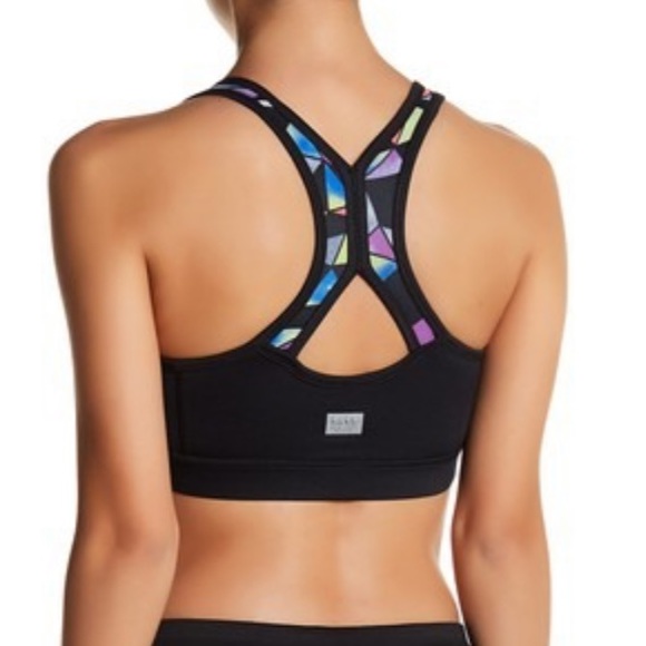 Nicole Miller Racerback Zip-Front Sports Bra - Picture 2 of 2